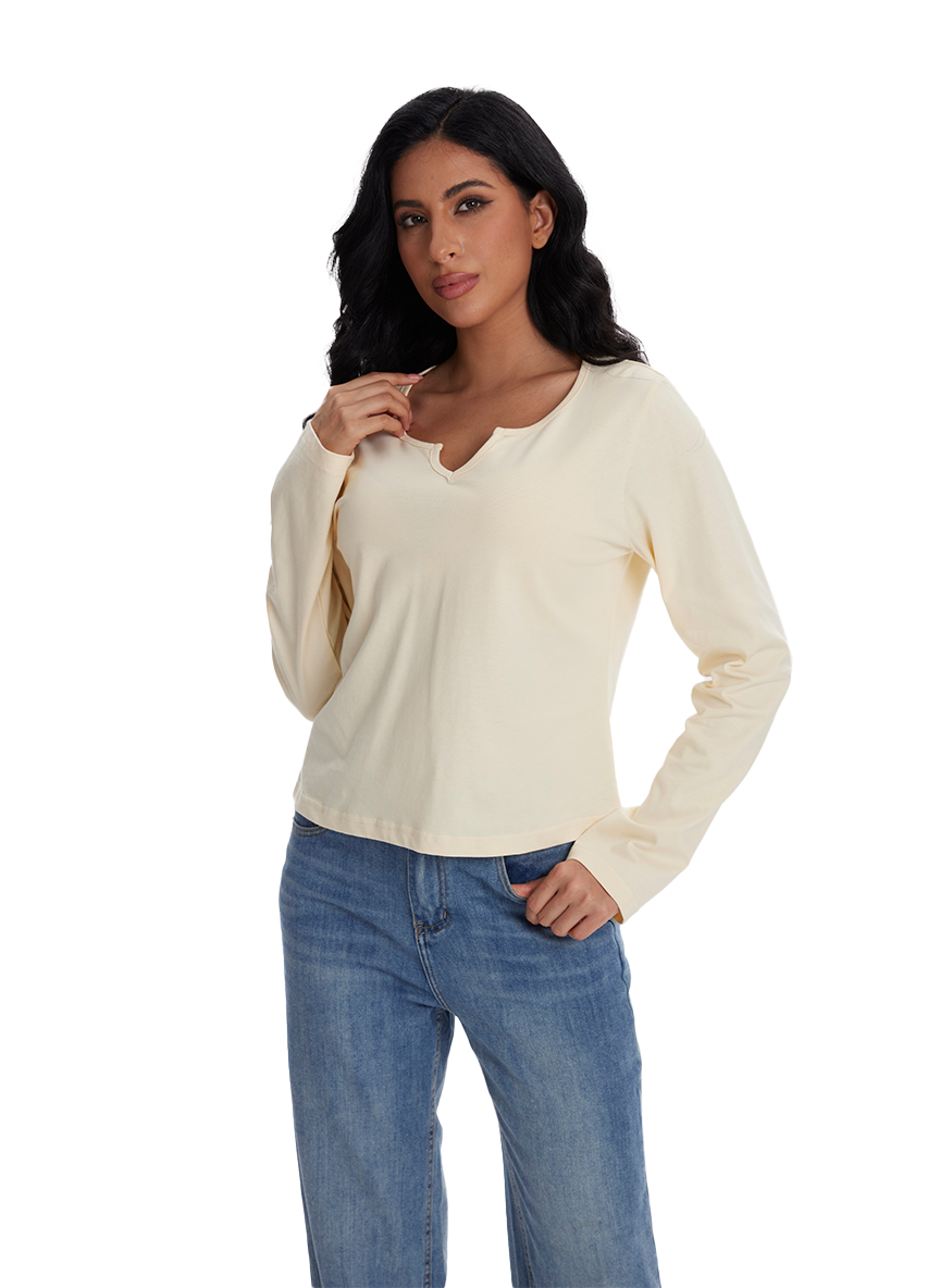 Jeanswest Jeanswest Aussie Chic V-Neck Long Sleeve Tee S6A-53-271006