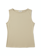 Jeanswest Women's Boatneck Tank Top | WTO-18360 96% Cotton Sleeveless | Smart Casual Basic | White Black Yellow |